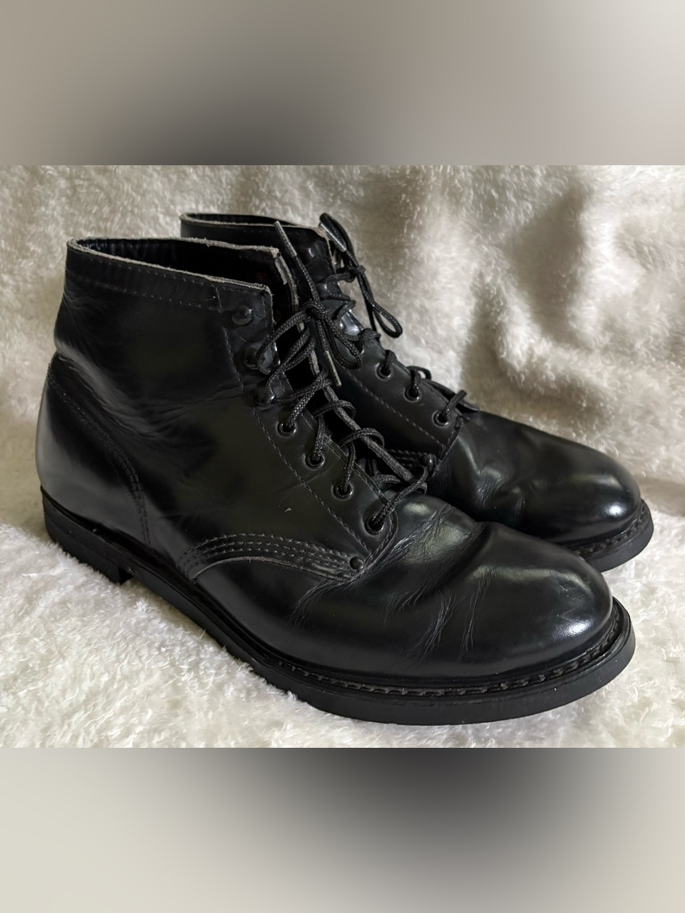 Vintage Carolina Brand Chukka 1000 Mile Style Black Leather Boots 10.5 USA Made
